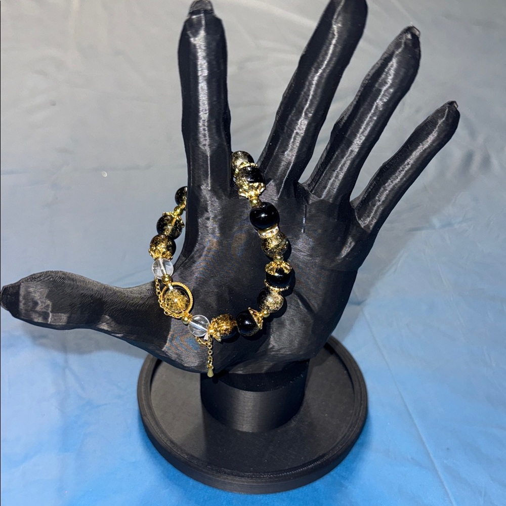 Fashion Jewelry Black and Gold Bracelet - Picture 3 of 3